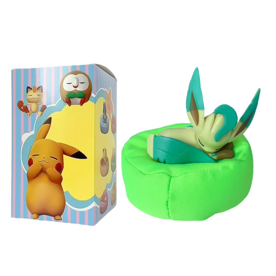 Anime Poké Mon Blind Box Eevee Family Sleeping Series Figurines - Adorable Collectible Toys Gift Set