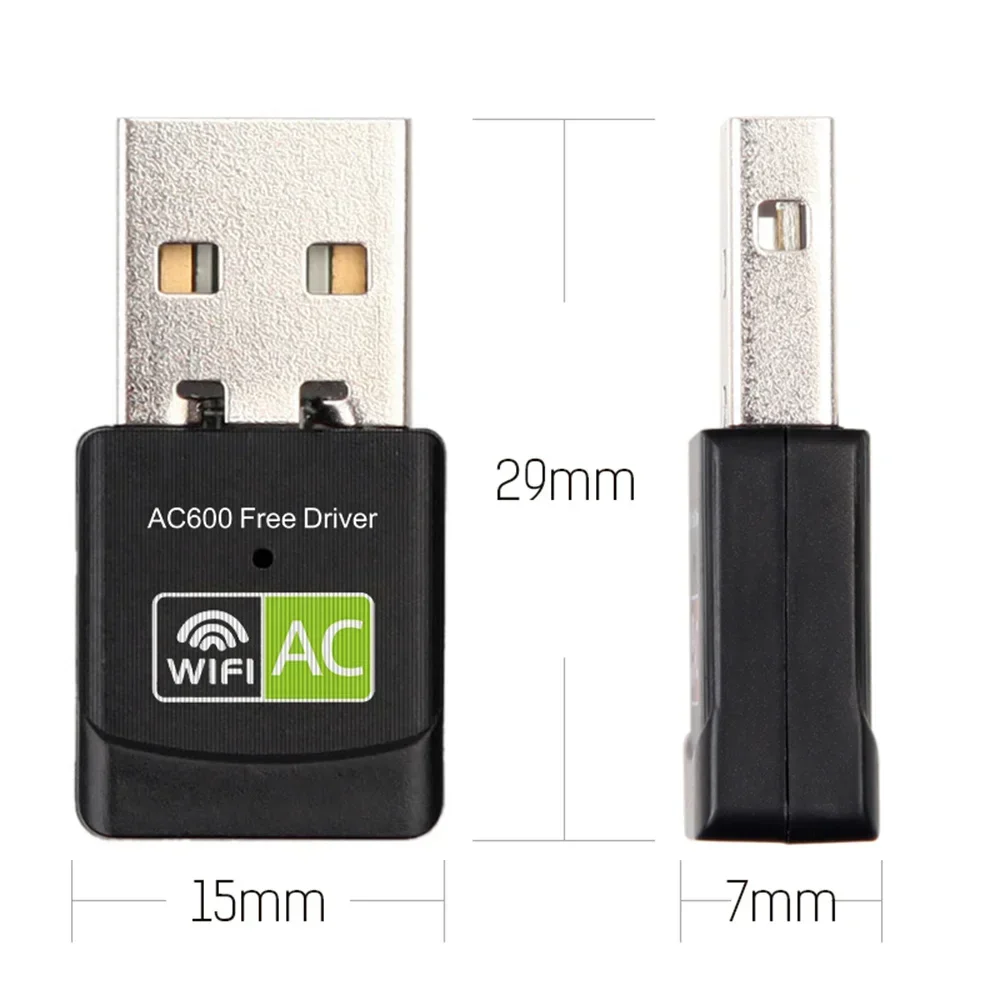 600Mbps USB Wi-Fi 어댑터 듀얼 밴드 2.4GHz+5Ghz 무료 드라이버 RTL8811 Wi-Fi 네트워크 카드