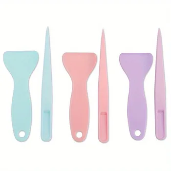 Set di 2 strumenti in plastica per scrapbooking, accessori multifunzionali per lavori manuali, pinzette e raschietto, per scrapbooking fai da te