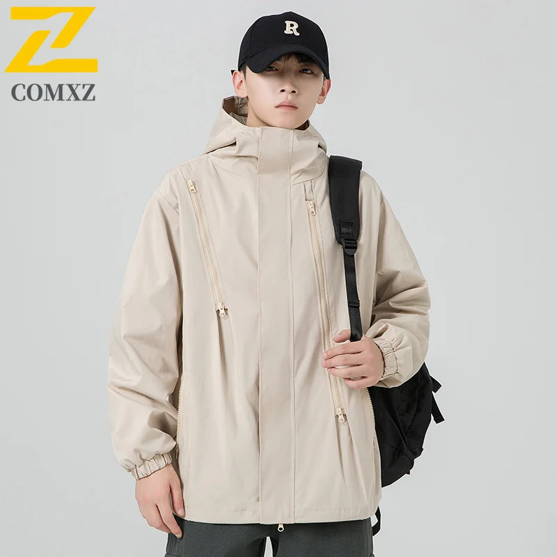 EiAO  Jacket Trendy Couple's Outdoor Waterproof Windproof Workwear Zip-Up Techwear for Hiking Camping Fishing Street Style 2025