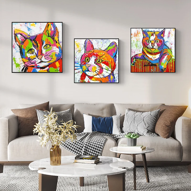 

Watercolor Cat Animals Posters and Prints Print on Canvas Wall Art Picture for Living Room Home Decor No Frame