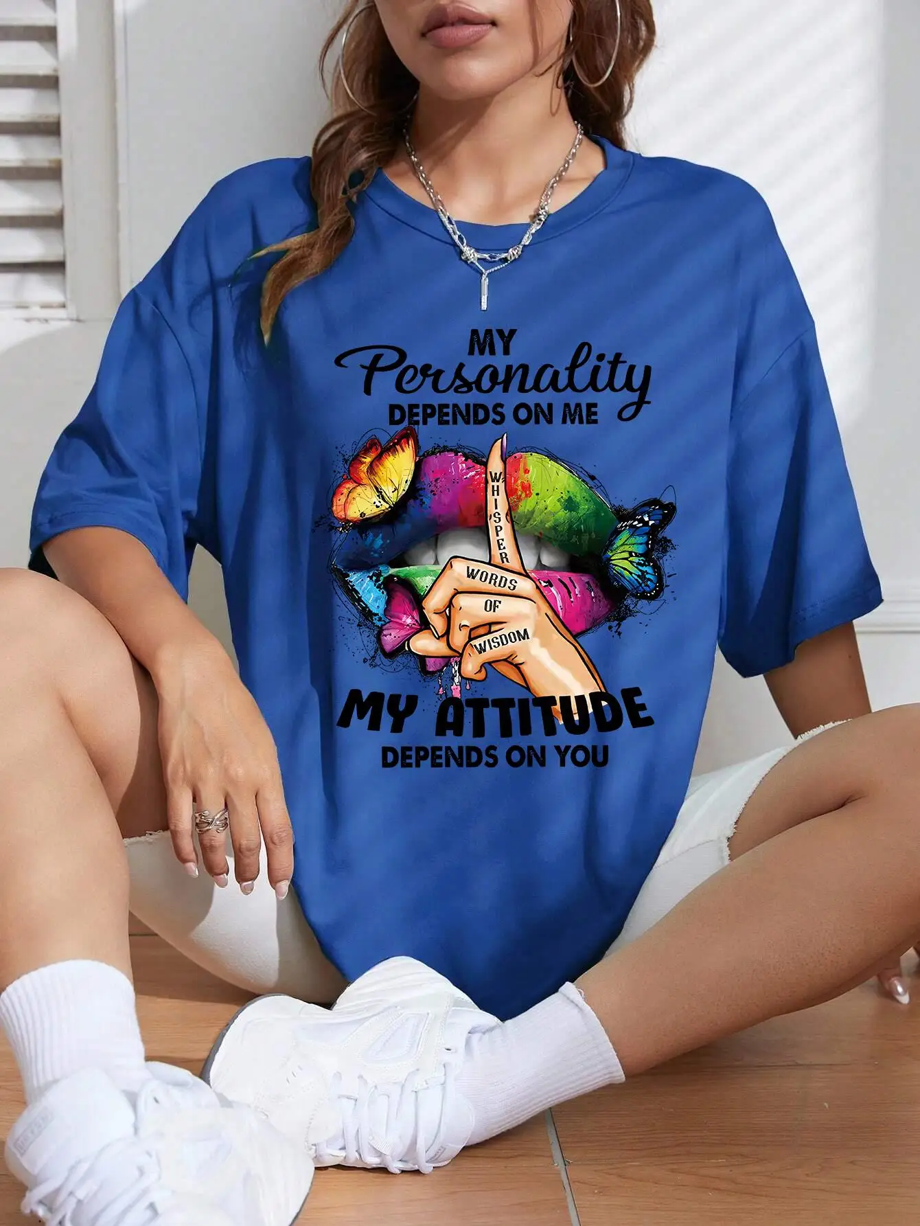 Painted Lips And Hands T-Shirt Women Casual Cotton T Shirt Soft Street Short Sleeve Fashion Comfortable All Match Tops Female