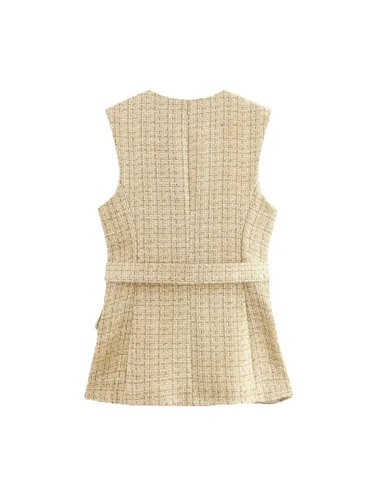 BORDERS at BALCONY TWEED LONG VEST 36