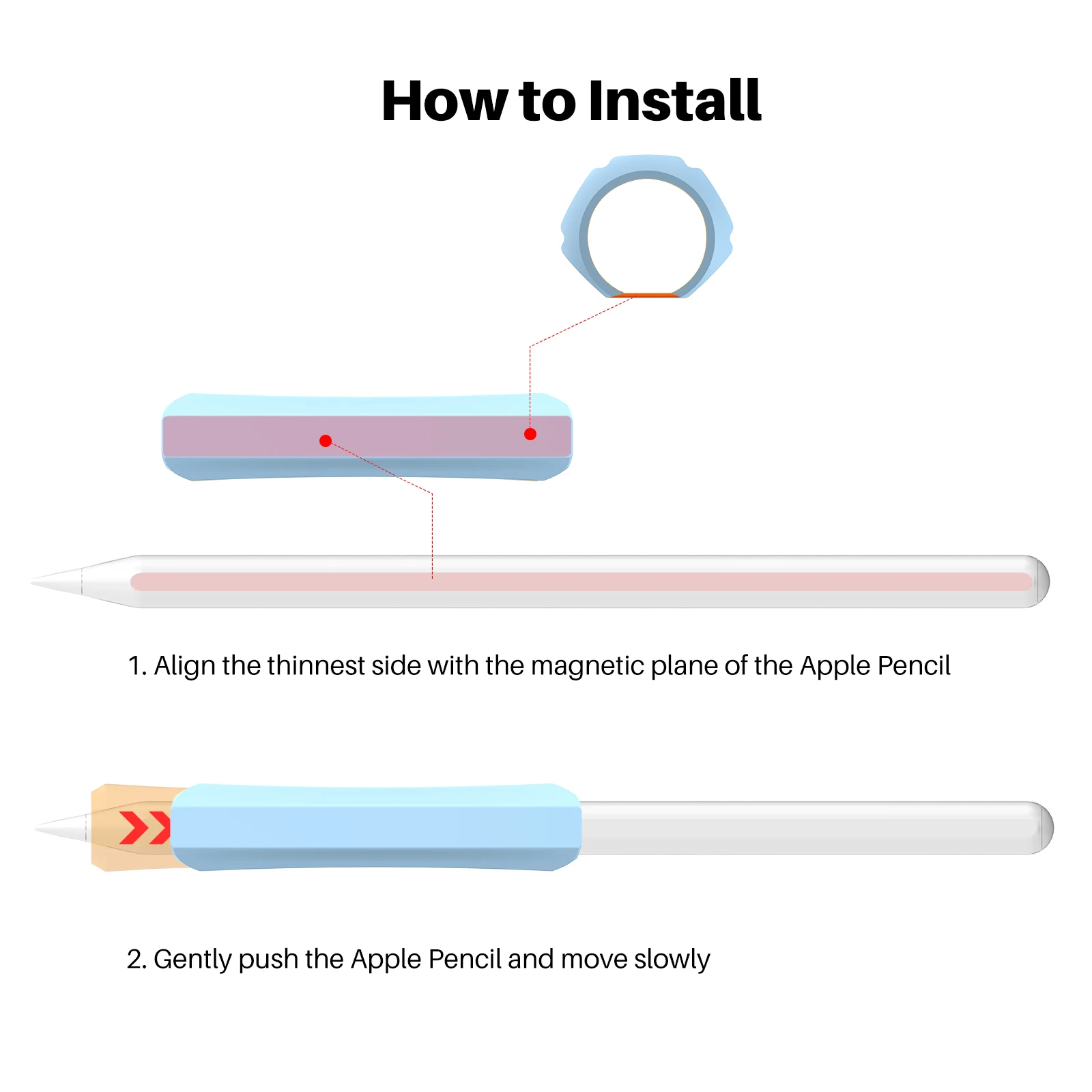 Apple Pencil 1/2 연필 그립 케이스 미끄럼 방지 커버 연필 케이스 태블릿 터치 스타일러스 실리콘 펜 그립 보호 커버