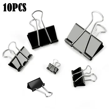 Clip per raccoglitori da 10 pezzi Clip posteriori pieghevoli in metallo morsetto per graffette piccolo 15mm/19mm/25mm/32mm Clip per ufficio per la conservazione dell'ufficio della scuola di casa