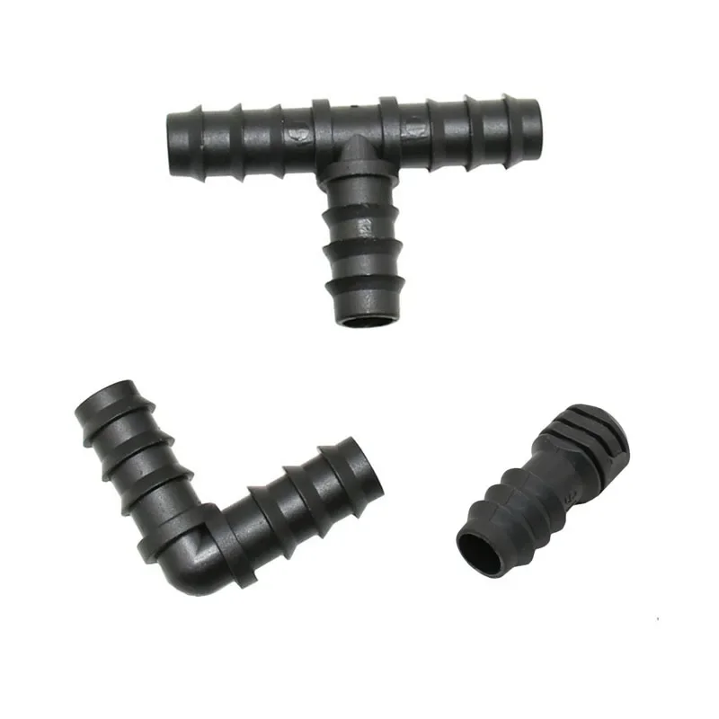 

1/2" Garden hose tee water splitter elbow plug End 16mm hose 3-way garden irrigation barbed drip irrigation fittings 5pcs