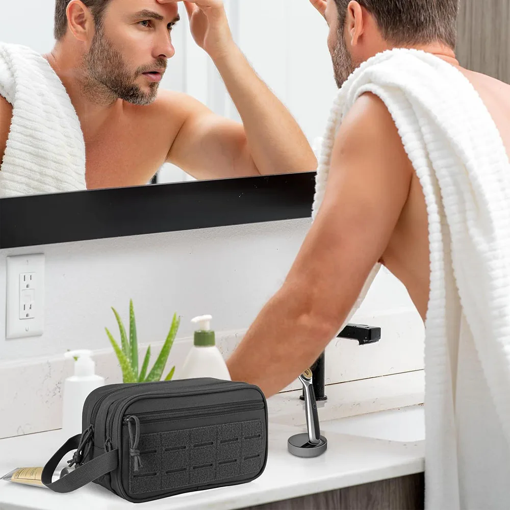 Toiletry Bag for Men Hygiene Bag EDC Hunting Bag Admin Pouch Molle Utility Tool Bag Small Kit Handbag Mens Travel Shower Bags 6