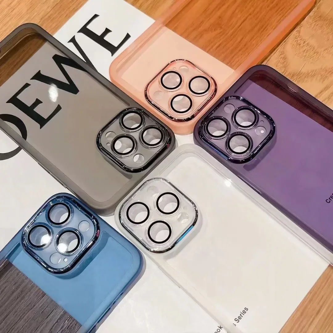 

Comes with Lens Film Phone Case for iPhone 15 14 13 12 11 Pro Max Plus Mini 5G Soft Silicone Translucent Thin Frosted Back Cover