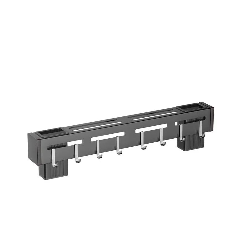 Stainless Steel Shelf Wall Mounted Knife Rack Kitchen Nail-Free Organiser Knife Rack with Hooks Cabinet Organiser Single Kitchen 6