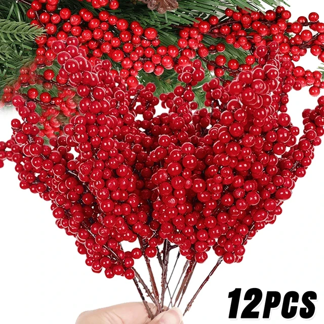 12/1Pcs Christmas Red Fruit Berries Simulation Foam Holly Berry