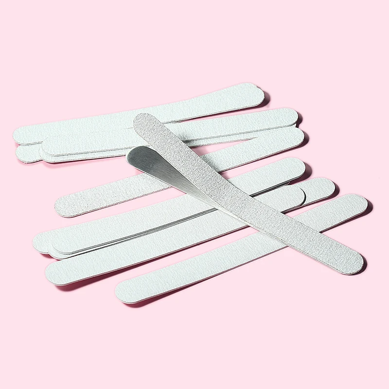 50 Stücke/100 Stücke Grau Abnehmbare Pads Mit Metallgriff Ersatz Schleifpapier Nagelfeile 100/180 Für Maniküre Schwielen entferner Puffer – Detail 2