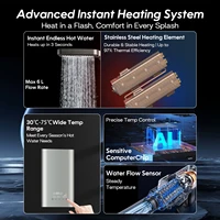 Chauffe-eau électrique instantané AI 220V, contrôle vocal Intelligent pour la maison, bain, chaleur rapide, grande quantité d'eau pour douche, salle de bain 6