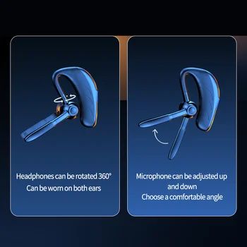 Auriculares internos con rotación de 360 °, cascos manos libres para entrenamiento, ciclismo, teléfono móvil, PC, tableta, ordenador portátil 2
