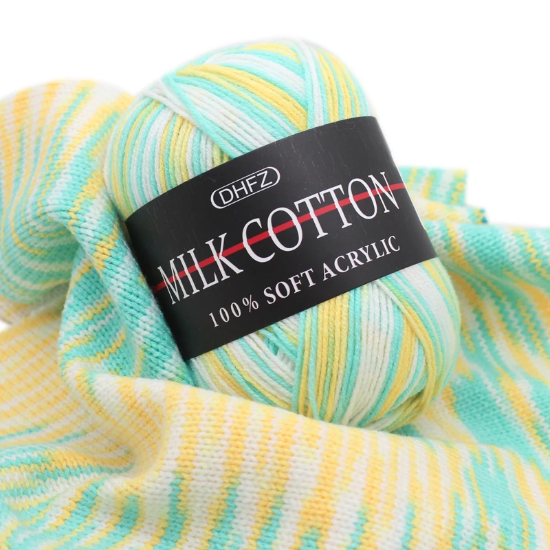 50g Milk Cotton Yarn Soft Warm Multi Color High Quality Baby Cotton Wool for Hand Knitted Sweater Hat Scarf Coat DIY Crafts 6