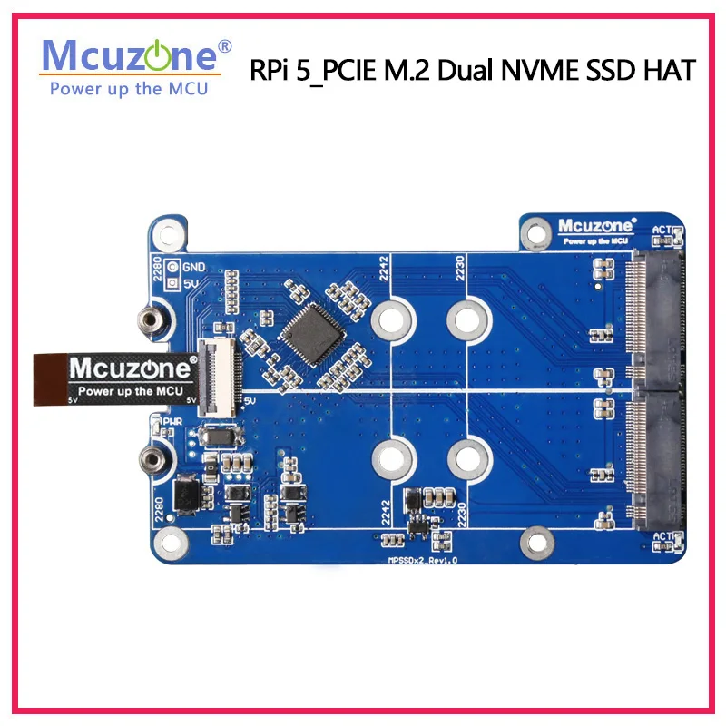 MPS2280D   5 PCIE M.2  NVME SSD HAT  2280 2242/2230 SSD