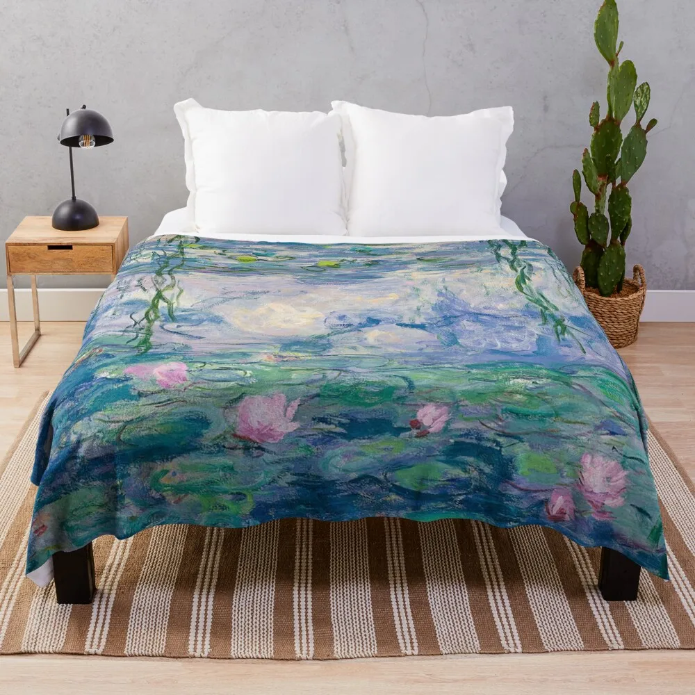 

Water Lilies Claude Monet Fine Art Throw Blanket Decorative Sofas Heavy Soft Plush Plaid Decorative Throw Blankets