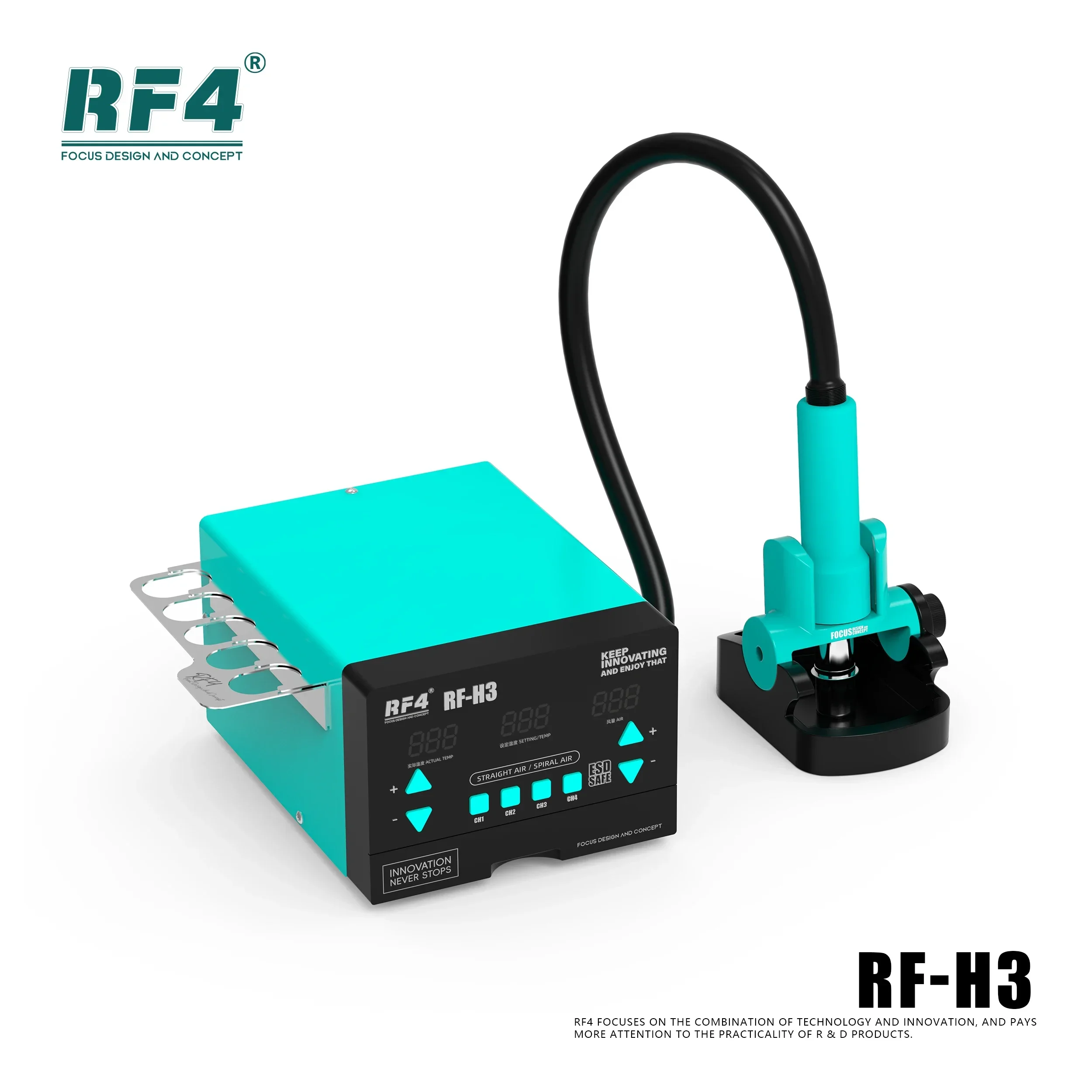 RF4 New1000W Fast Desoldering Hot Air Gun Soldering Station Digital Display Intelligent BGA Rework Station To PCB Chip Repair H2 4