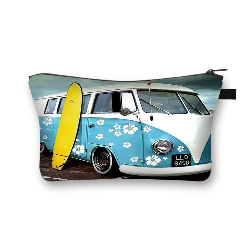 Colored cars on seaside vacation Cosmetic Bag Makeup Bag Storage Bags Portable Cosmetic Case Gift storage bag cosmetic bag cosmetic storage bag toiletry bag makeup bag cosmetic case