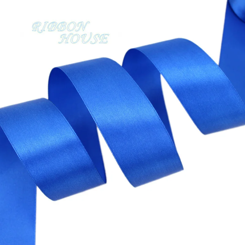 (25 yards/roll) Blue Single Face Satin Ribbon Gift Wrapping Christmas ribbons