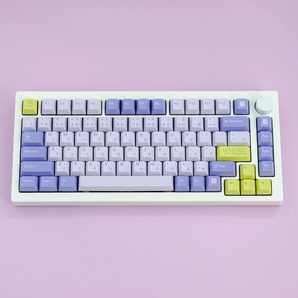 Gmk-keycaps Gato Bonito Perfil Cereja Pbt Sublimação de Tintura Teclado Mecânico Interruptor mx 61 64 68 75 84 84 87 980 129 Chaves