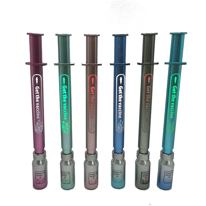 

6Pcs Luminous Neutral Pen Syringe Modelling Gel Pens Signature Pens Students Office School Supplies