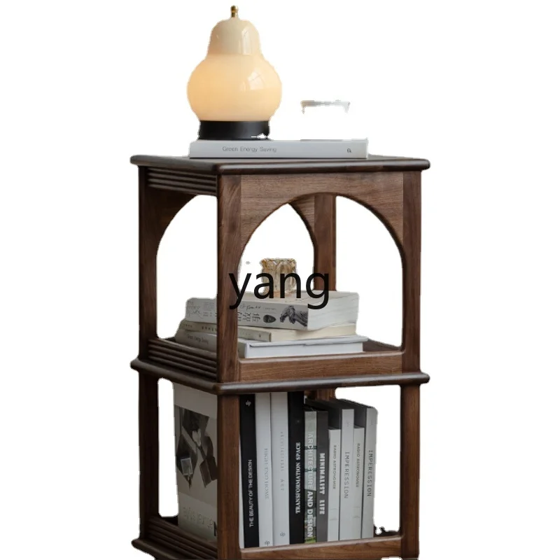 

Yhl Door Side Table Living Room Rotating Sofa Side Table Removable Black Walnut Wooden Corner Te Small T