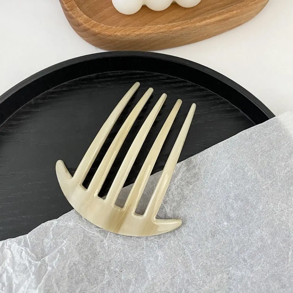 Wide Teeth Acetate Hair Combs Anti-static Traveling Colorful Hairdressing Comb Salon Styling 6 Teeth Massage Hair Brush 4