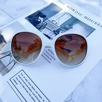 Nouvelles lunettes de soleil circulaires à grande monture pour femmes, design de marque, mode, pour la conduite en extérieur, protection UV400 4