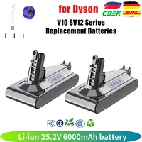 for Dyson V10 6000mAh 25.2V battery For Dyson SV12 Battery Absolute Animal Li-ion Vacuum Cleaner Rechargeable BATTERY SV12 1