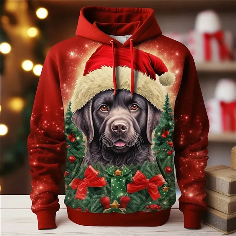 thumbnail image 1 of Sudadera con capucha navideña para hombre, sudadera con estampado 3D de animales, sudadera de manga larga, sudaderas casuales de gran tamaño para hombre, sudaderas con capucha, ropa, 1 of 5