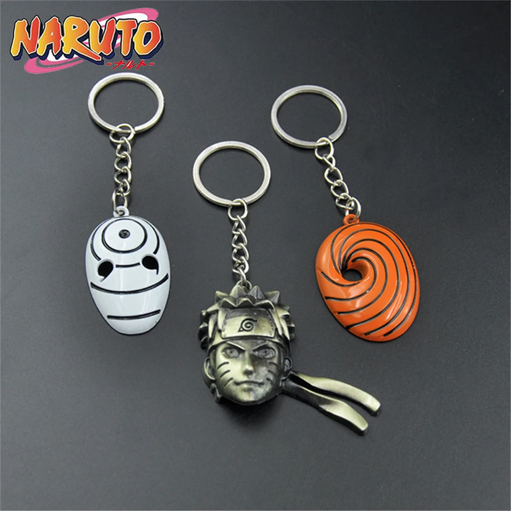 Naruto Portachiavi In Metallo Maschera Naruto Maschio Bianco Portachiavi Tridimensionale Ciondolo Cintura Uchiha Portachiavi Terra Naruto Periferiche 