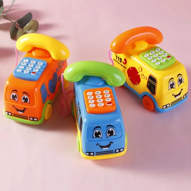 1pcs Baby Toys Music Cartoon Bus Phone Educational Developmental Kids Toy Gift Children Early Learning Exercise Baby Kids Game 2