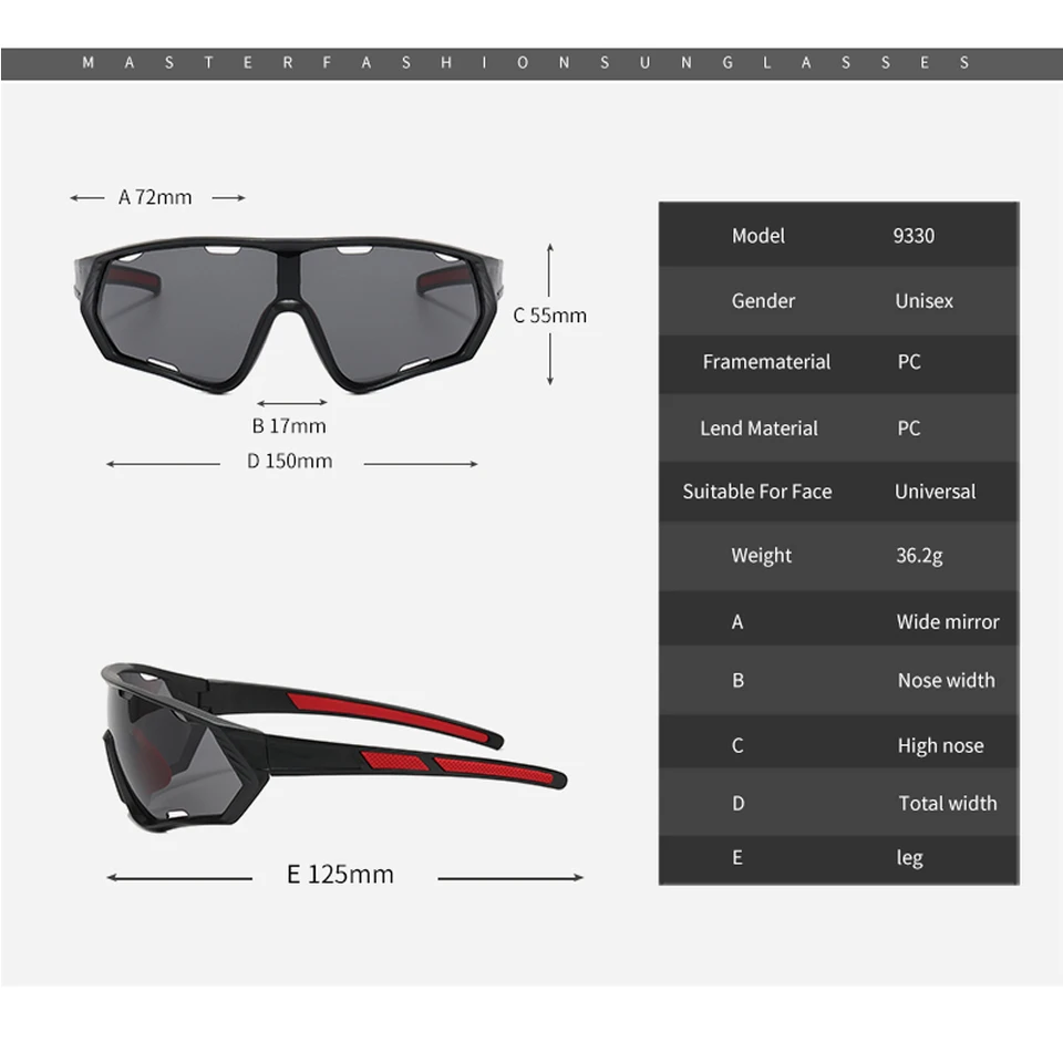 Occhiali da equazione Occhiali da sole da ciclismo Occhiali sportivi UV400 Occhiali da mountain bike per bicicletta Occhiali da sole da uomo e da donna Occhiali da strada  18
