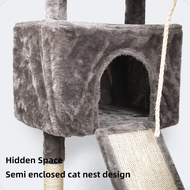 High Quality Cat Tree Design Wood Cat Tower And Scratcher Indoor Multi-Level Condo Pet House