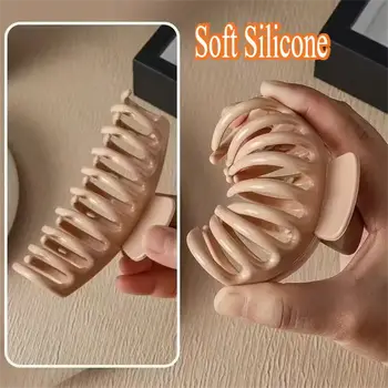 2025 New Silicone Material Hair Claw Clip Crab Barrette Girls Ponytail Hair Claws Bath Clip Fashion Hair Accessories Headwear