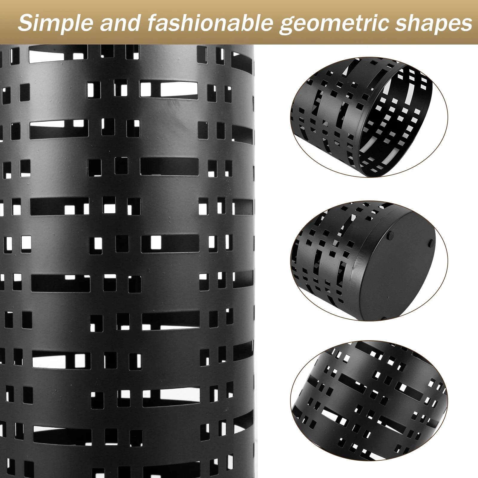 Umbrella Storage Rack Round Metal Umbrella Standing Holder Box Hollow Walking Sticks Storage Bucket for Indoor Home Office