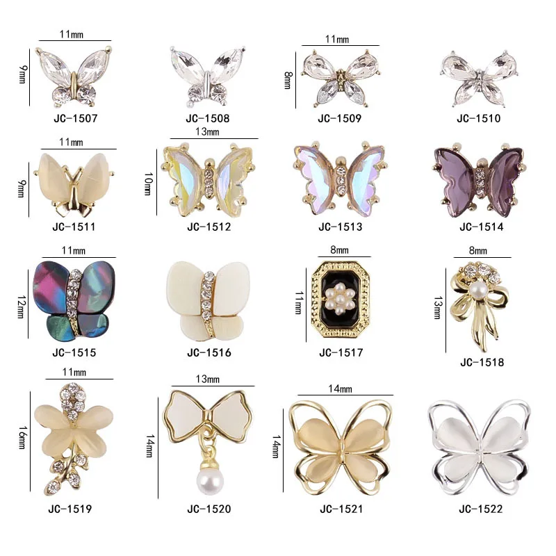 

10PCS Crystal Butterfly Alloy Gems Aurora Nail Decoration 3D Different Butterfly Gemstone DIY Manicure Nail Jewelry Nail Parts#3