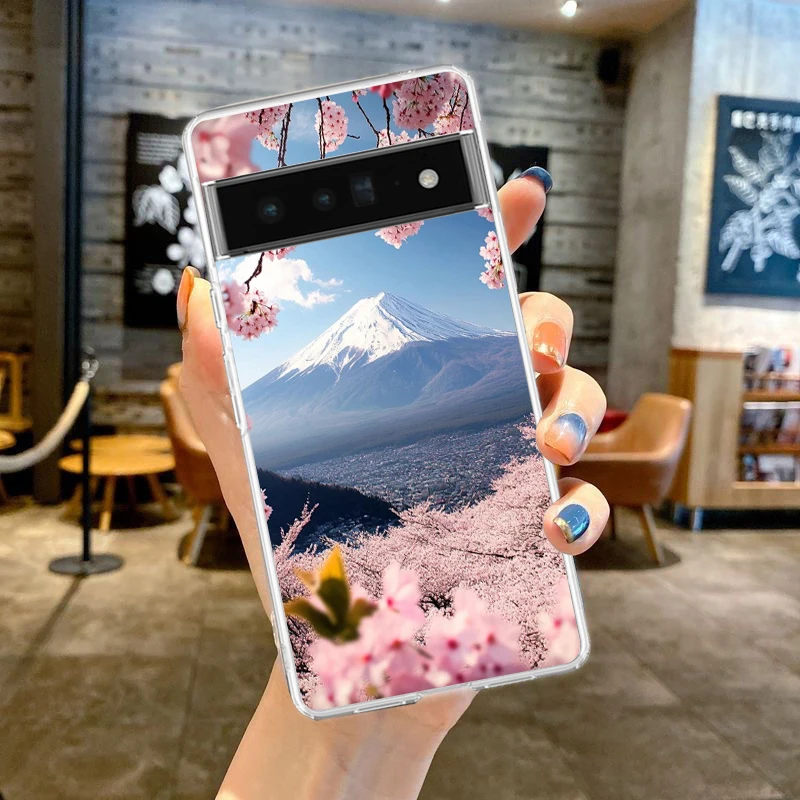 Japan Mount Fuji Painting Cherry Blossom Soft TPU Phone Case