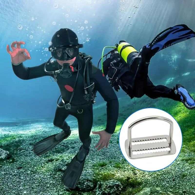 Diving D Ring Belt Buckle Scuba D Ring Sawtooth Design High Durability Diving Accessories Surfing Diving Fishing Scuba Climbing 5