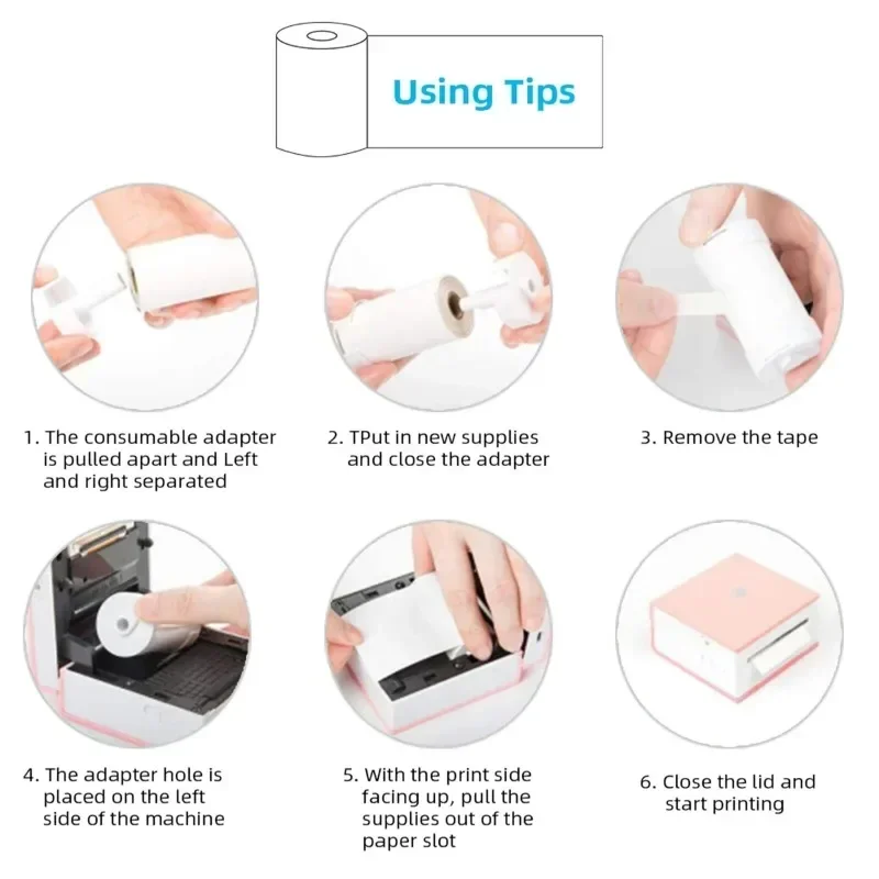 53mm Mini Thermal Printer Stickers Paper, Multicolor Photo Printer Labels Paper, For M02/T02, Kids Instant Camera, To-do Lists