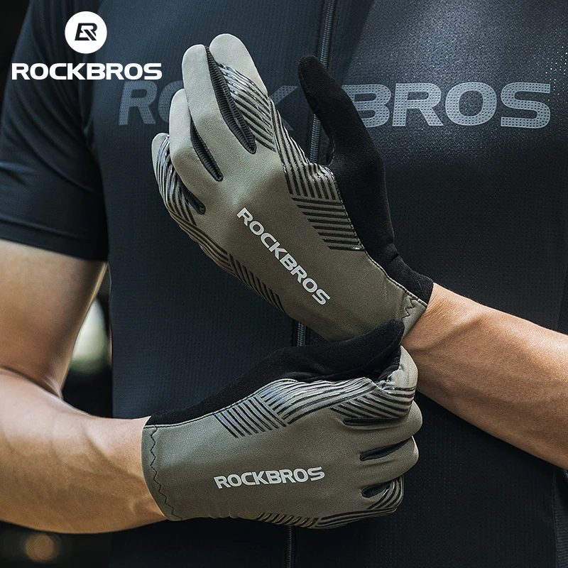 ROCKBROS Cycling Gloves Spring Summer Gloves Touch Screen Anti-slip Breathable MTB Road Bike Running Fitness Gym Motor Gloves 5