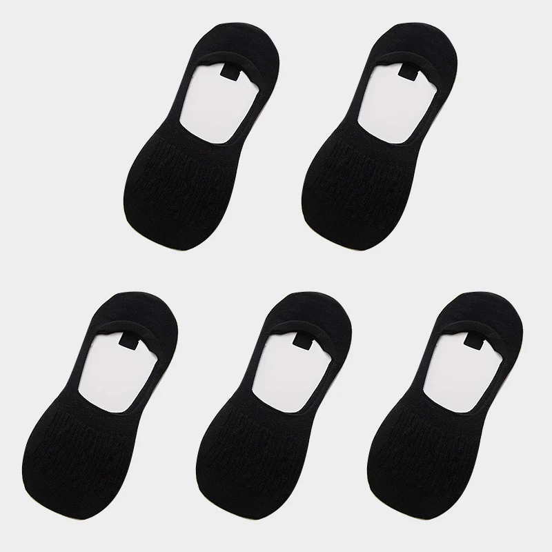 5 Pairs Women's Cotton Low Cut Non-Slip Socks - Snowflake Pattern