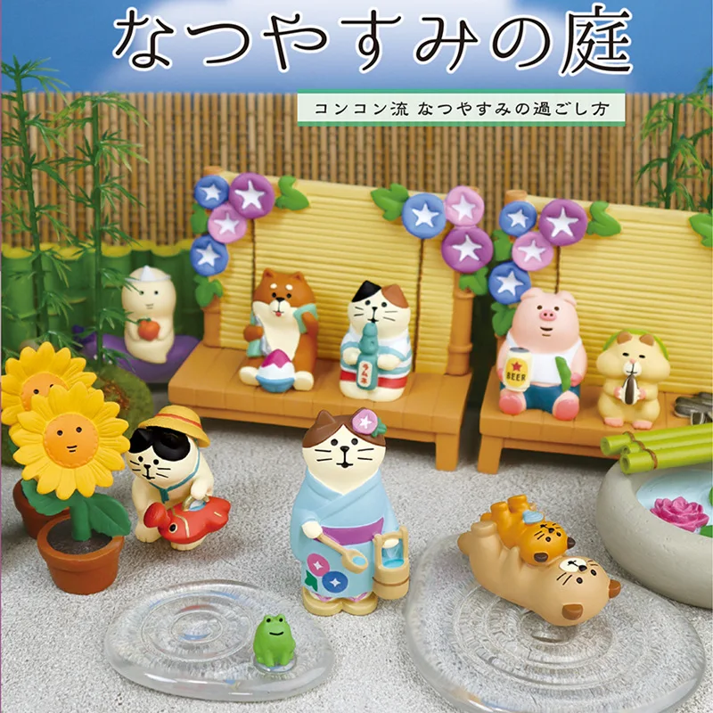 

Japanese Cute Cat Zakka Summer Garden Yard Series Home Decoration Creative Small Ornaments Resin Craft Toys Collectible Gifts