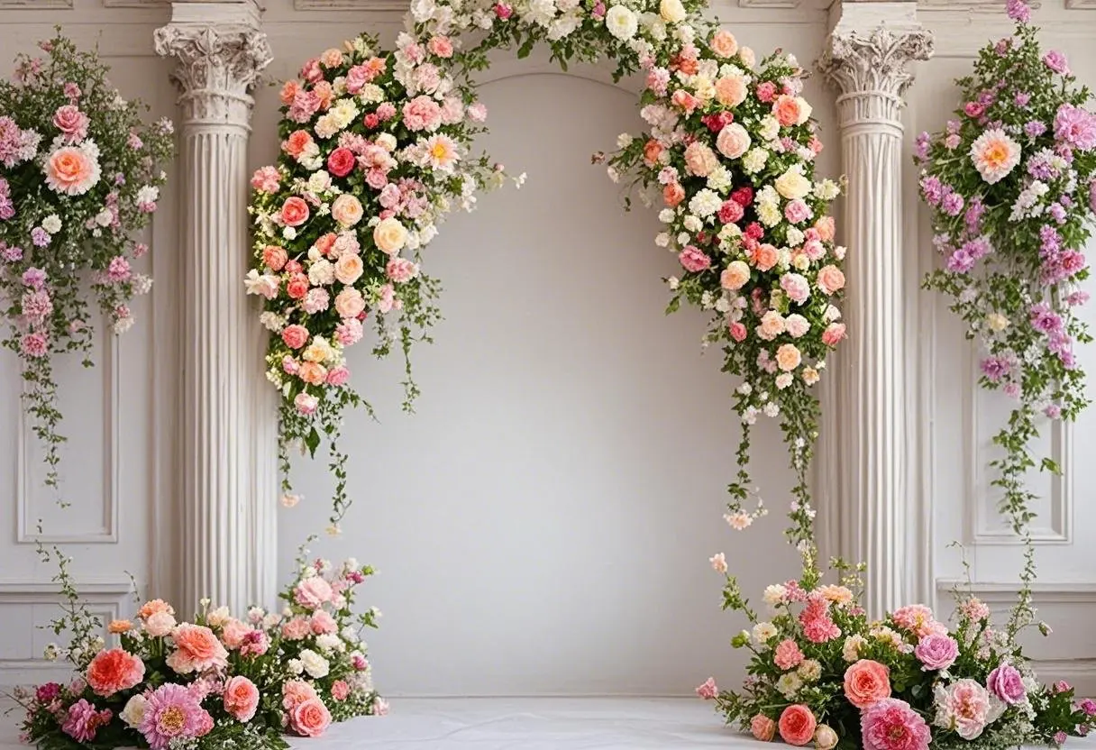 5 X 3 Ft Boho Floral Wedding Backdrop, Bohemian Wedding Backdrop Romantic Floral Photo Background For Bridal Shower Birthday Party Decoration Photo Banner - View #7