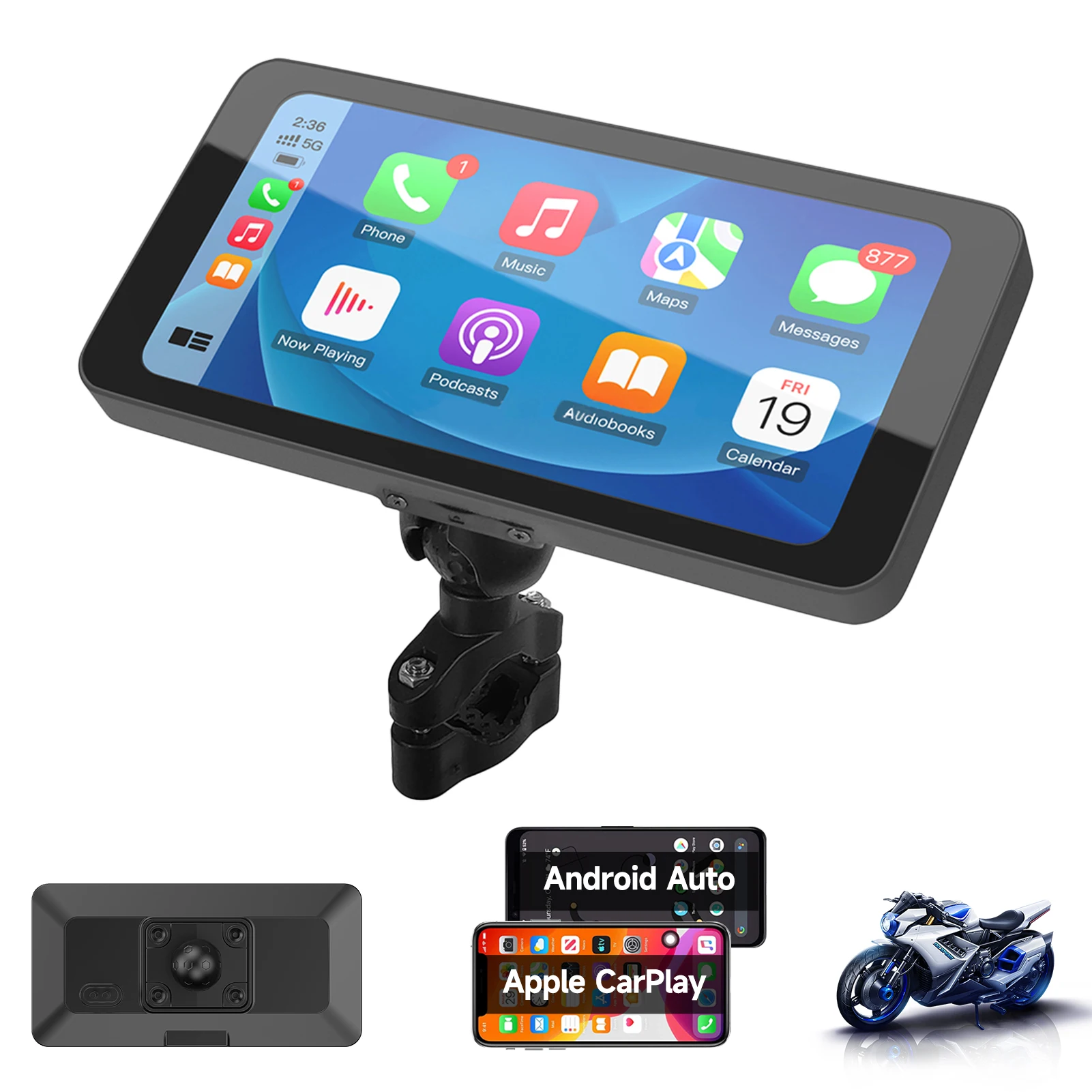 Spedal L300-6.25 Inch Portable Mototorcycle Wireless Apple Carplay