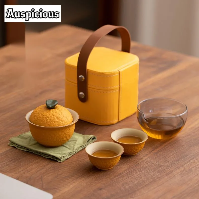 Bionic-Ugly-Orange-Ceramic-Tea-Set-Kit-Japanese-Set-of-Cups-1-Pot-2 ...