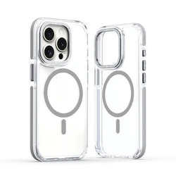 Luxury Magnetic Transparent Shockproof Phone Case with MagSafe Wireless Charging - iPhone 13 Pro Max (GRAY)