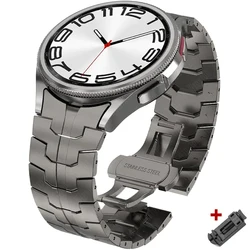 Sleek Stainless Steel Watch Band - Premium Metal Link Bracelet for Galaxy Watch 6 40mm (Titanium)