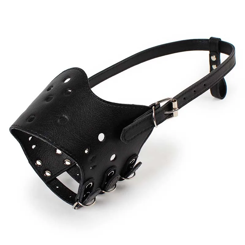 Soft Leather Dog Muzzle for Puppy Pit Bull Doberman German Shepherd dog muzzle