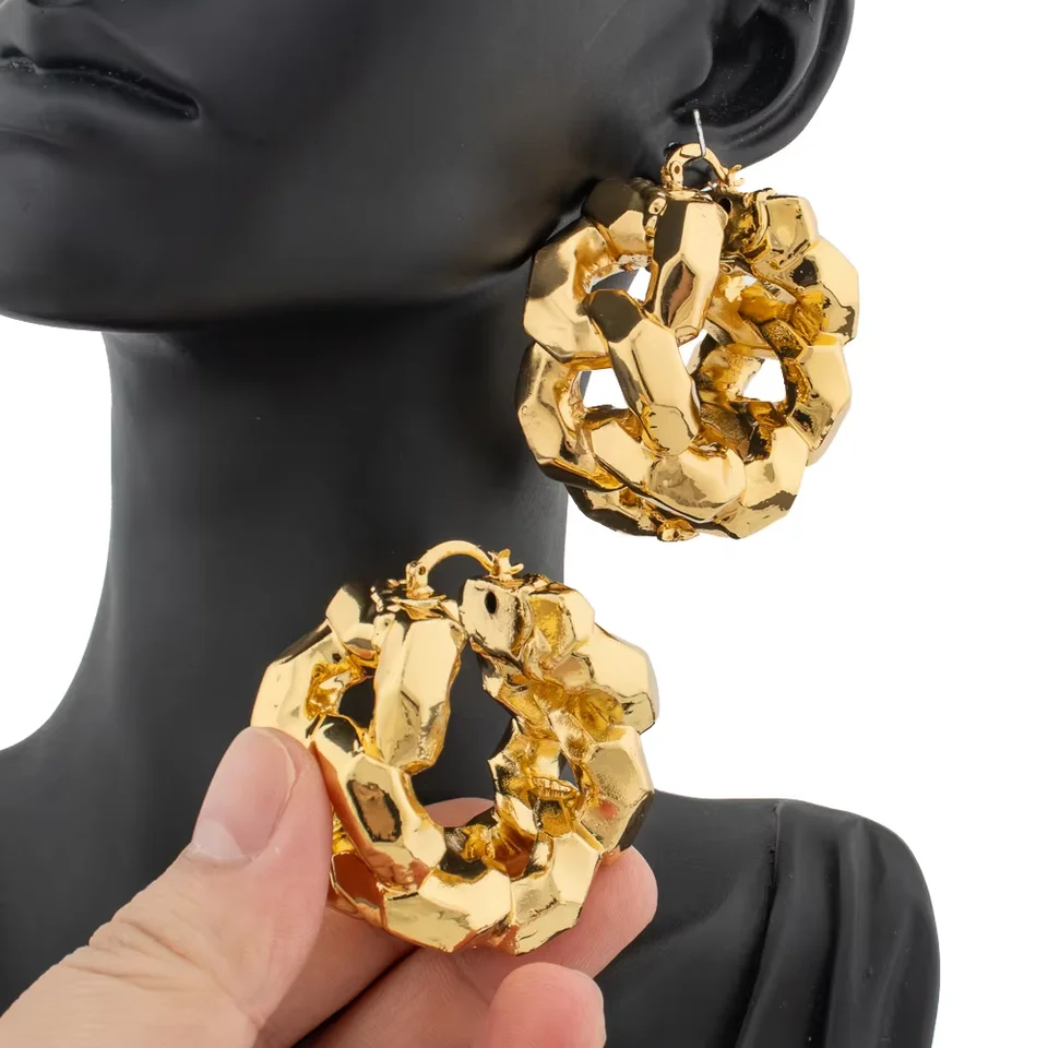 Orecchini a cerchio Orecchini pendenti in rame color oro a forma di fiore per donna 2023 Accessorio per gioielli per ragazze alla moda  36